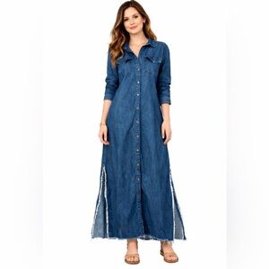 Anthropologie cloth & stone Shirt Dress chambray NWOT